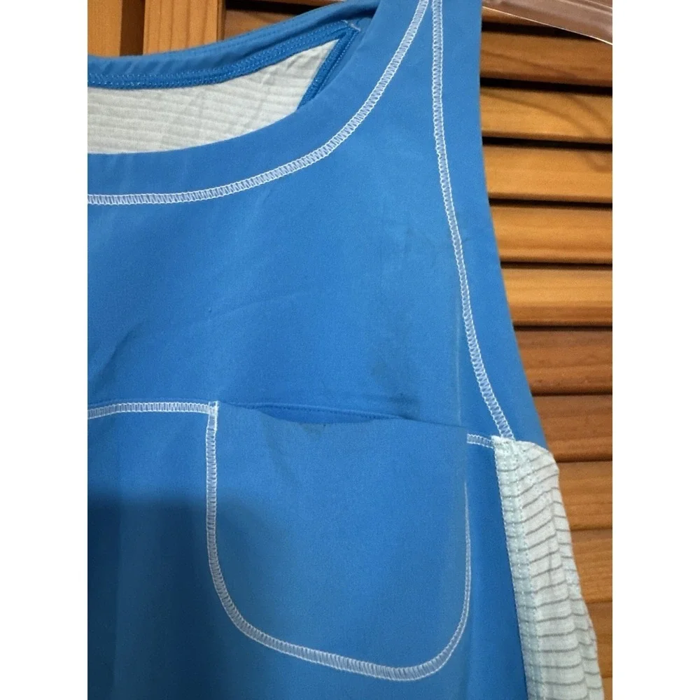 Lululemon Women's Athletic Tank Dress Blue Racerback Built-In Pocket‎